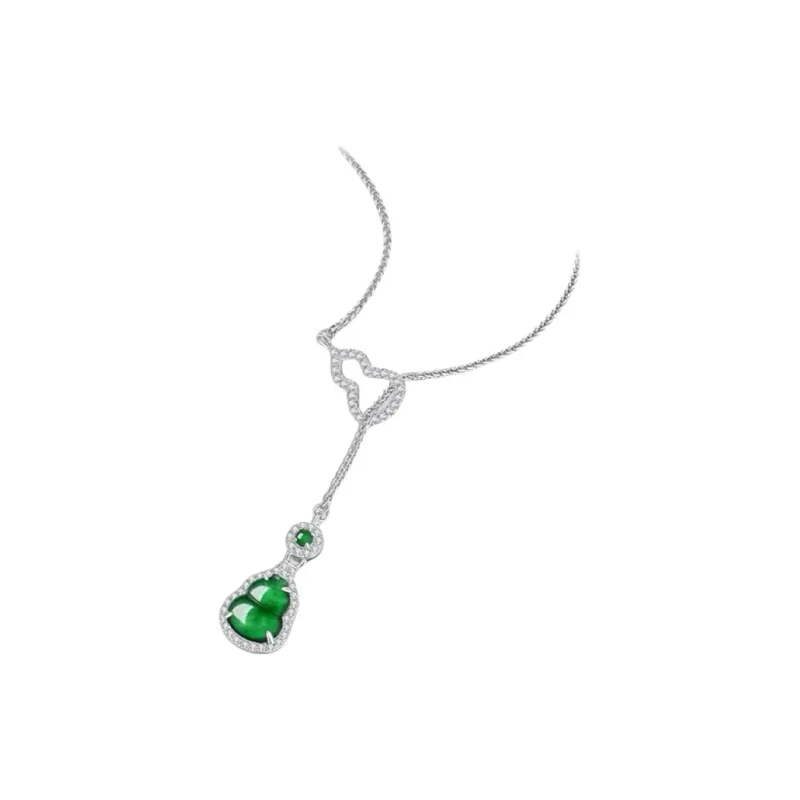 XUANJINGLONGHUSHAN Glass Type Jade Jadeite Necklaces Unisex-1