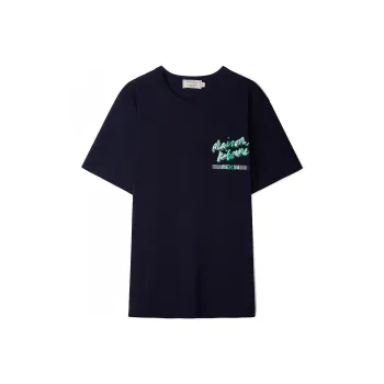 Maison Kitsune T Shirts Unisex Navy Blue
