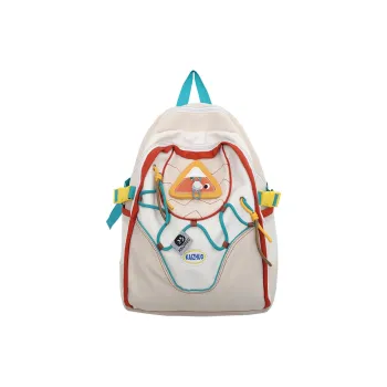 Travel Nylon Backpack Unisex White/Purple
