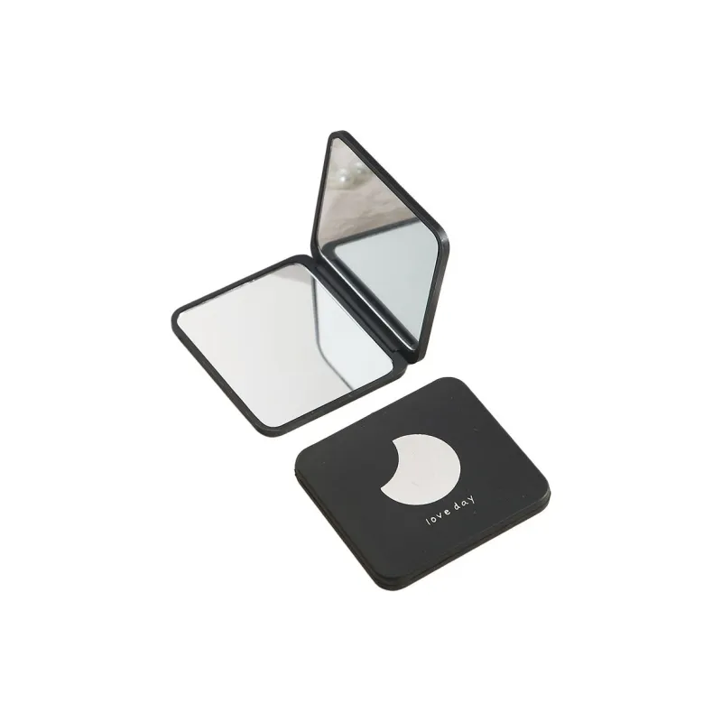 JOYTOUR Black Gold Stamped Foldable Mini Portable Double Sided Magnifier Makeup Mirror-4