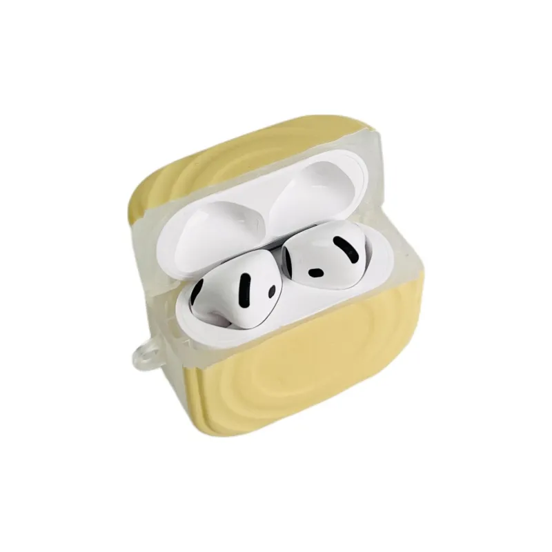Wei Xin Compatibility With Apple AirPods 4/2/3/AirPods Pro/Pro 2 TPU Solid Color Ripple Pattern Headphone Cases-10