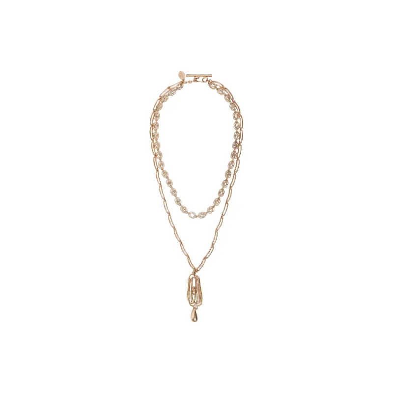 WEEKEND MaxMara Metal, Glass, Acrylonitrile Butadiene Styrene ABS Necklaces Unisex Gold-0
