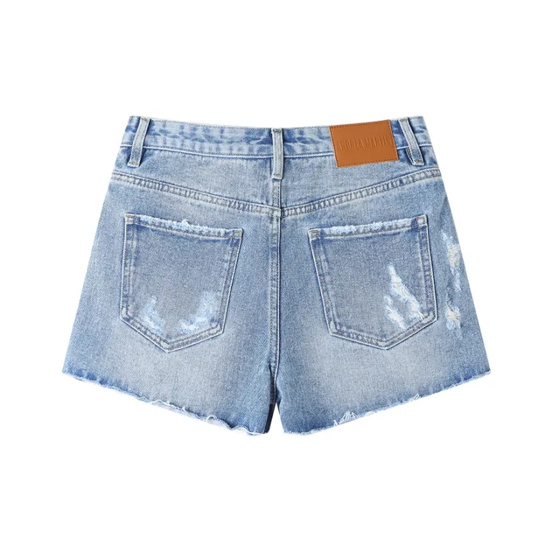 ANDREA MARTIN Denim Shorts Women's Blue-1