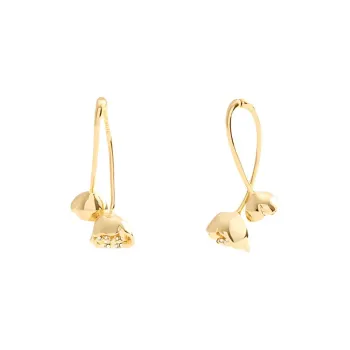 COACH Brass Plated Earrings Women's Gold