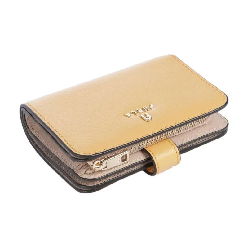 Furla Grain Leather Wallet Small Size Women's Yellow-2