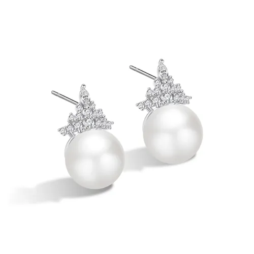 Right Hand Waiting S925 Silver Stud Earrings Women's