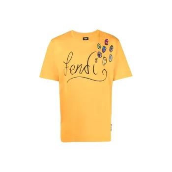 FENDI T-Shirts Men Yellow