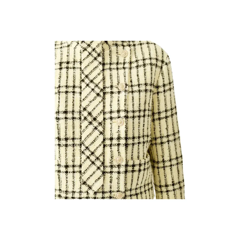 CHANEL 25S Spring Summer Collection Jackets Coats Women's Light Yellow & Black-2