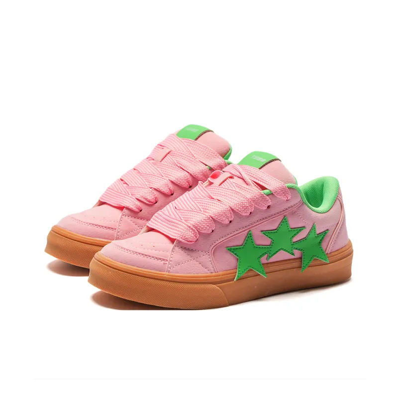 T628 Stars Puffy Shoes Slip Resistant, Abrasion Resistant, Lightweight Low Top Skateboard Shoes Unisex-11