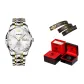 Steel Band White Dial[Comes with :Red Obsidian Black Diamond Gift Box+Brand Belt]