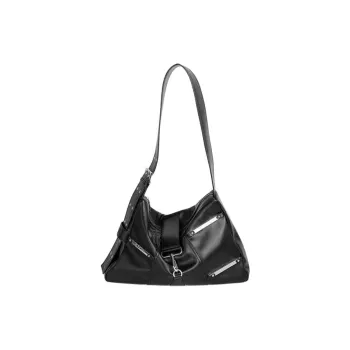 Kikawa Card PU Tote Bag, Shopping Bag, Crossbody Bag, Shoulder Bag Medium Size Women's Black