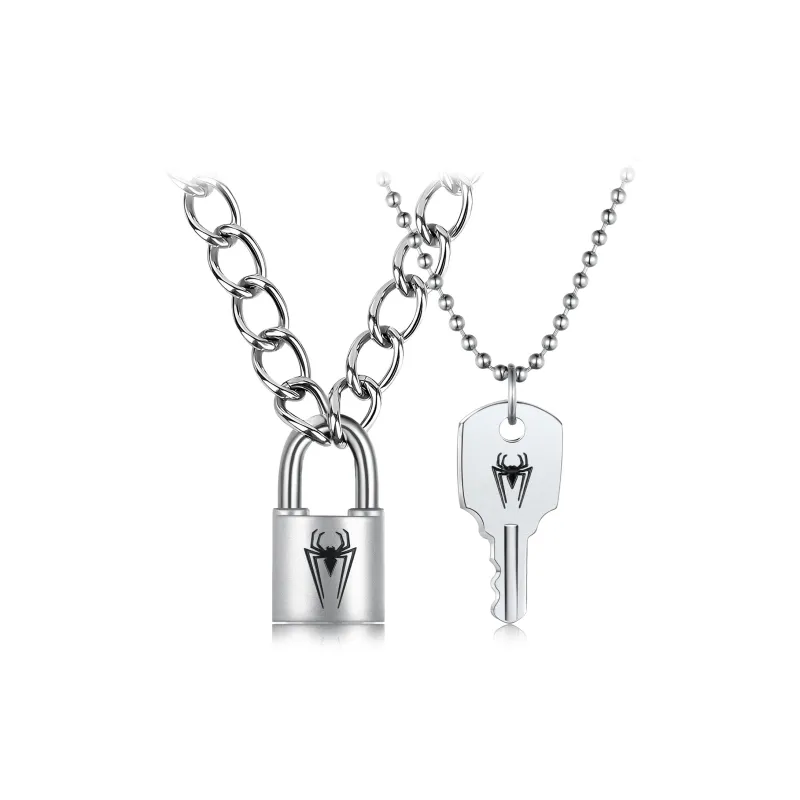 Disney Marvel Series Titanium Steel Necklaces Unisex Silver-0