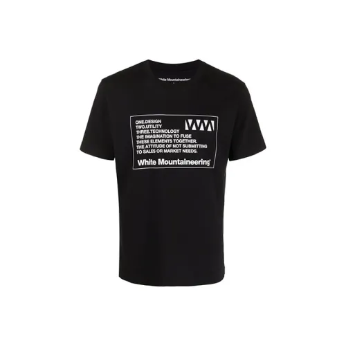 화이트 마운티어링 블랙 남녀공용 티셔츠