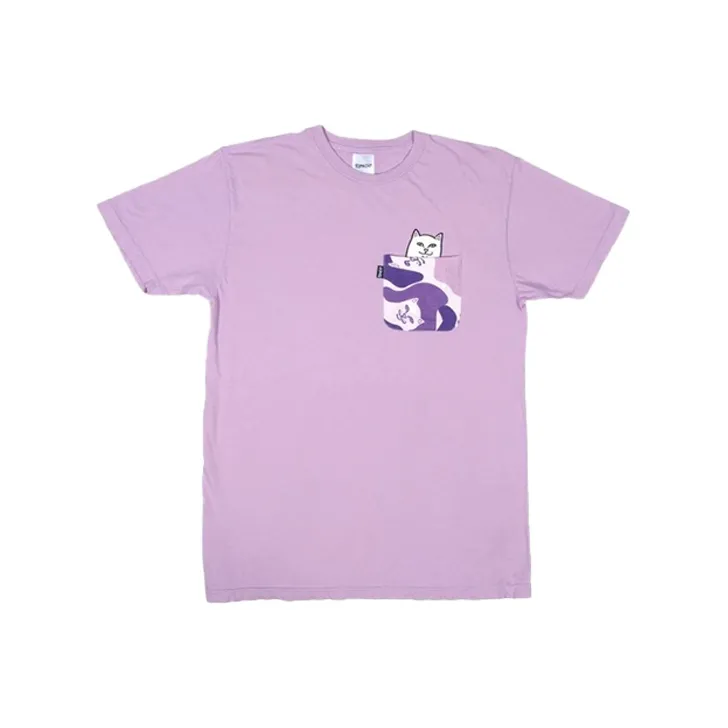 RIPNDIP Crew Neck Fitted Straight Short-Sleeved T-Shirt Unisex Purple Camouflage-0