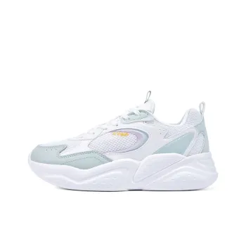 XTEP Abrasion Resistant, Breathable, Lightweight Low Top Casual Running Shoes Women's White Green