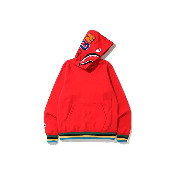 Bape Shark Line Rib Pullover Hoodie-3