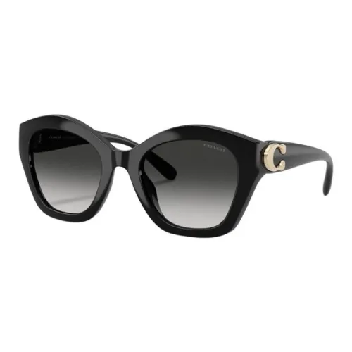 COACH Plastic Irregular Shape Sunglasses Women's Black