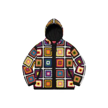 Supreme Crochet Hooded Zip Up Sweater