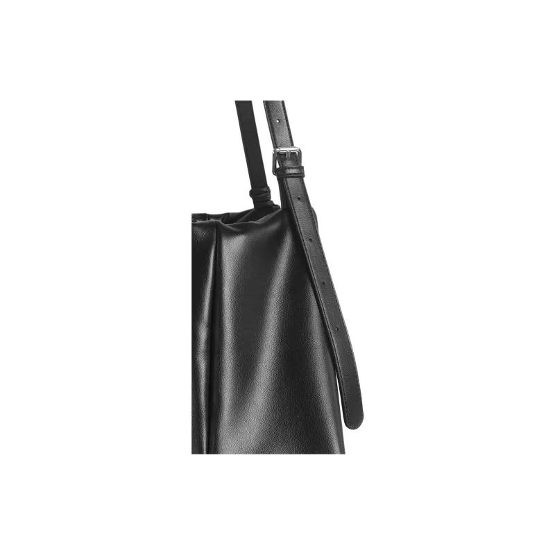 Kikawa Card Synthetic Leather Tote Bag, Shopping Bag, Shoulder Bag Large Size Women's Black-7