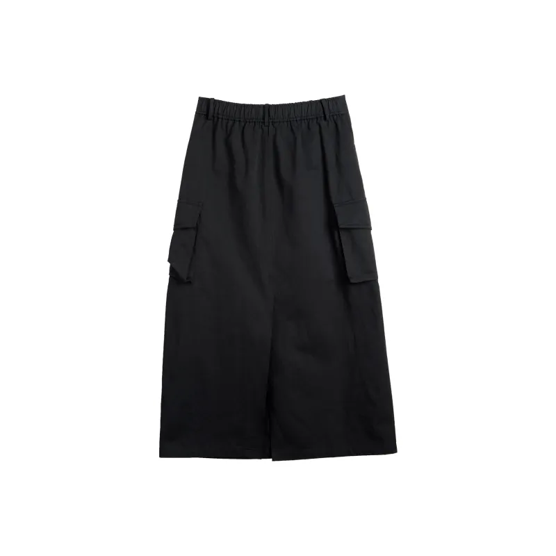 Olrain Casual Long Skirts Women's Black-6