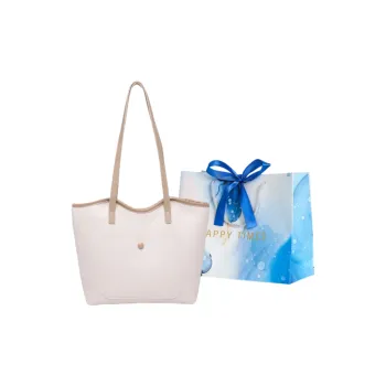 ROUNDOT PU Shoulder Bag Tote Regular Women's White/Black/Khaki/Brown