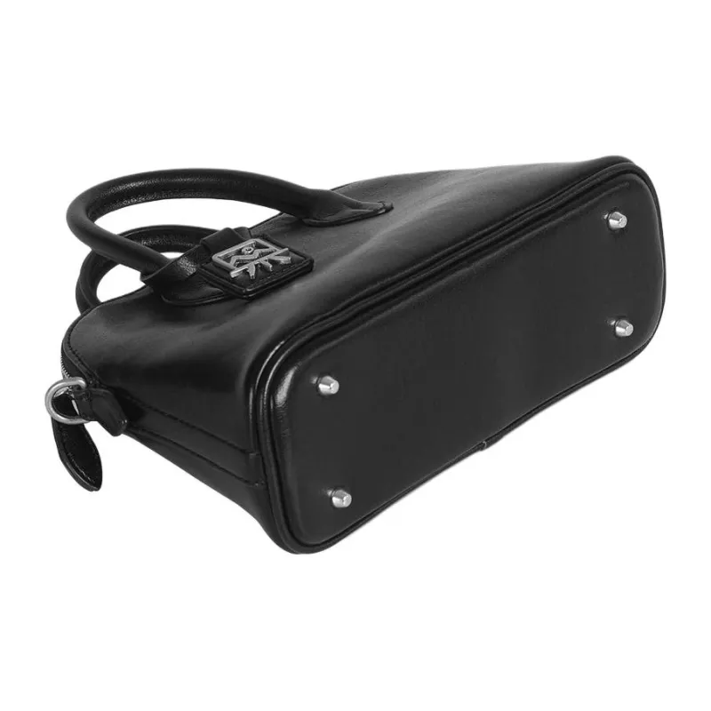 Kikawa Card PU Dome Bag, One Shoulder Handbag Small Size Women's Black-7