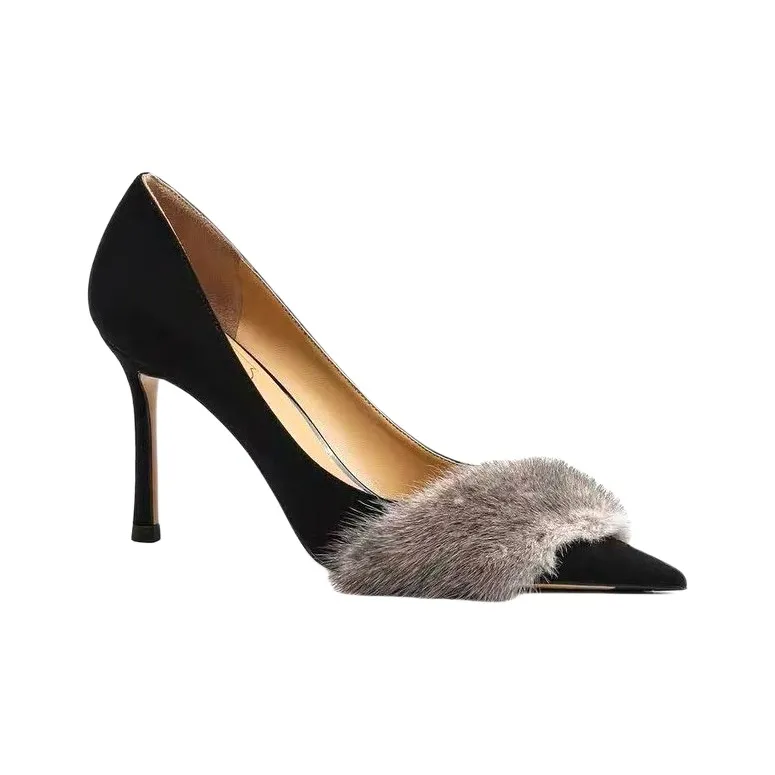 NTOZE Slim Heel High Heels Women's Black Gift Box Set-4