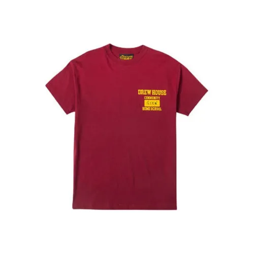 Drew House Letter Logo Series T Shirts Unisex Burgundy Burgundy