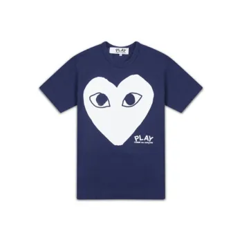 CDG Play T Shirt Unisex Marine Blue