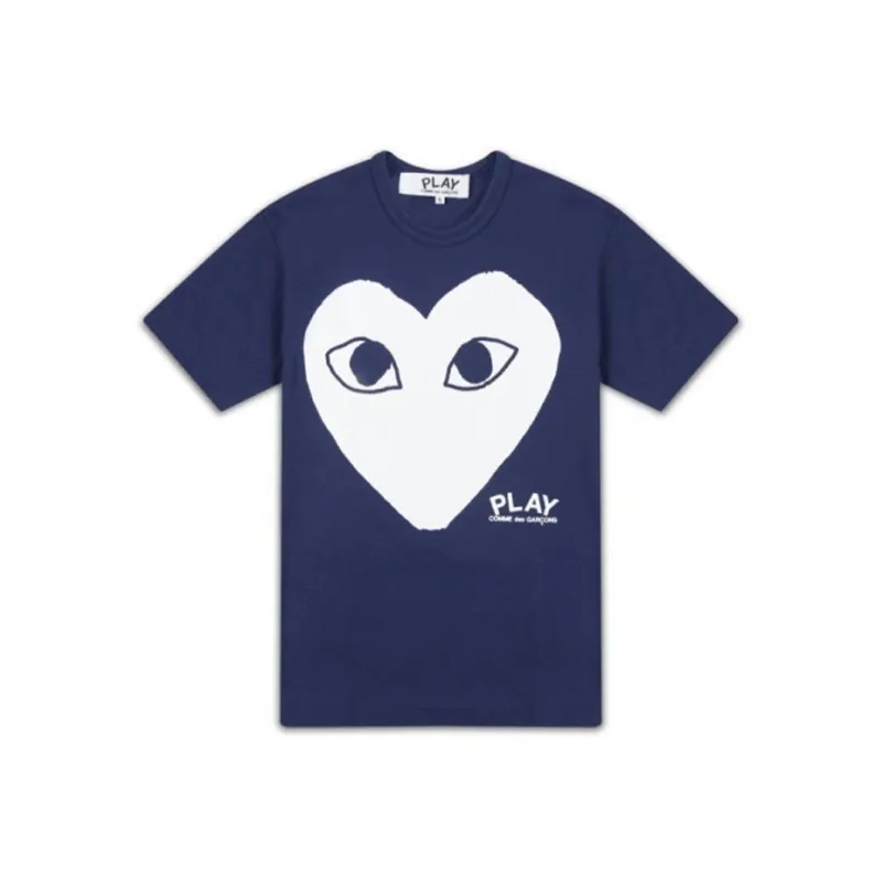 CDG Play T Shirt Unisex Marine Blue-0