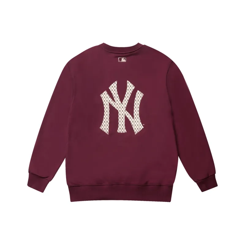 MLB Old Flower Sweatshirts Unisex Dark Purple-0