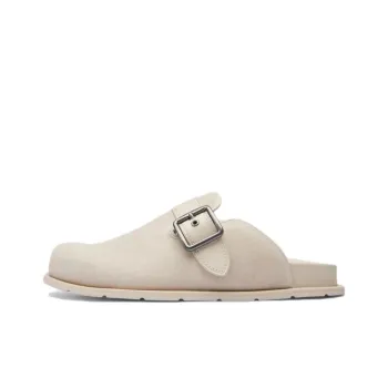 COACH Buckle Rubber Sole Slip Resistant Closed Toe Slippers Men's Beige