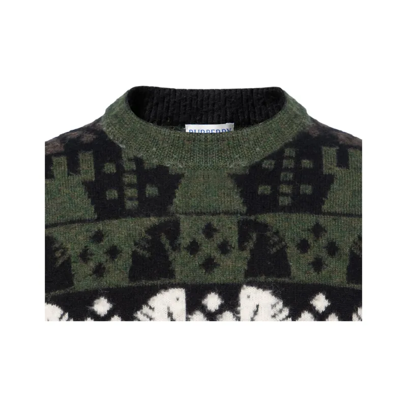 Burberry Pattern Intarsia Knit Crewneck Jumper-7
