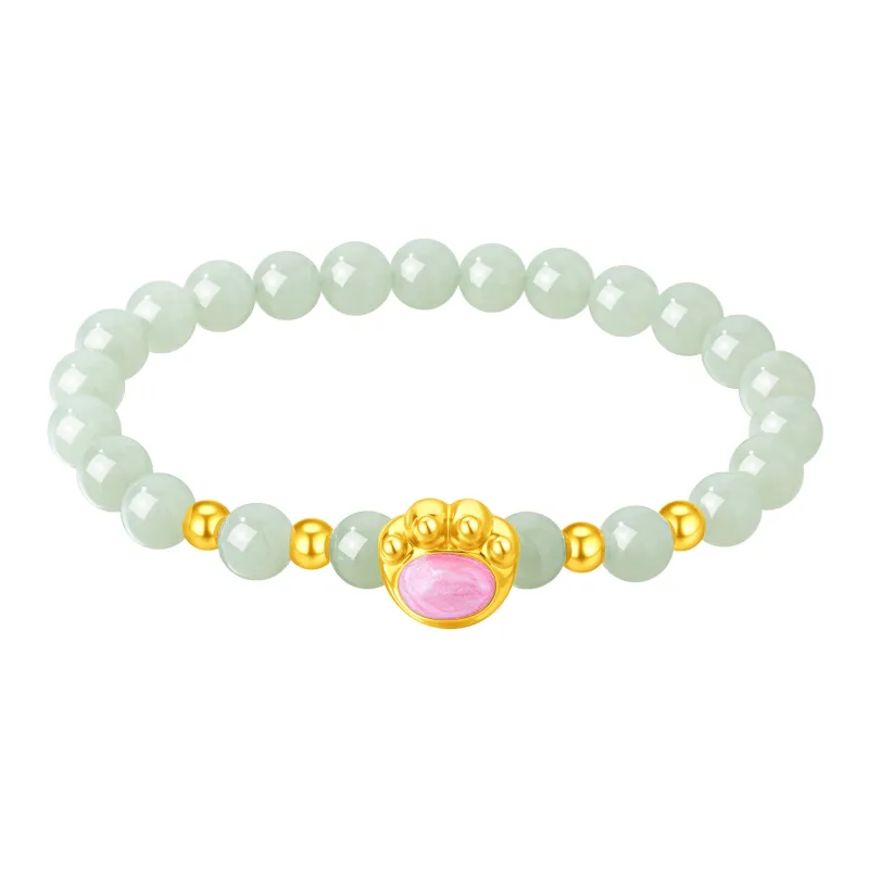Lao Feng Xiang Hetian Jade Bracelets Green Jade Women's-0
