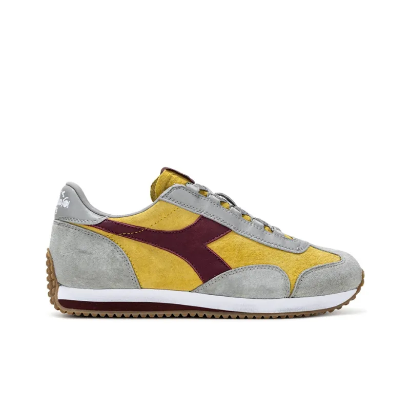 Diadora Heritage Low Top Running Shoes Unisex Gray Yellow-1