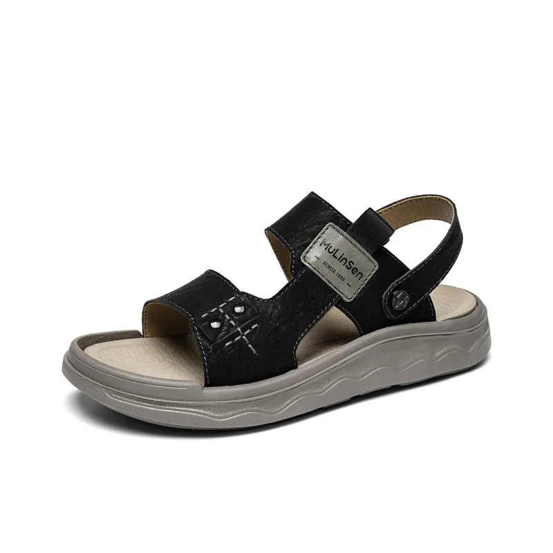 Mulinsen Beach Sandals Men Black/Khaki/Dark Brown-2