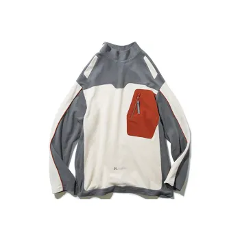 Umamiism Stand Collar Loose Fit Regular Sweatshirt Unisex Red