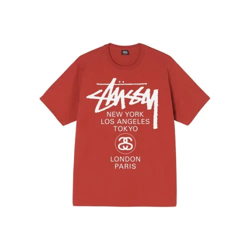 Stussy World Tour Tee 'Burgundy'