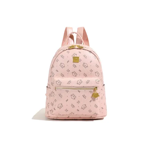 POLG PU Backpack Women's Pink/Brown/White/Black