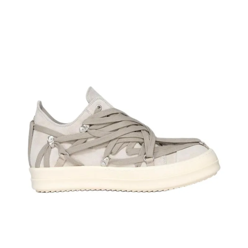 RICK OWENS/RO Mega Low Top Skateboard Shoes Women's Light Gray-1
