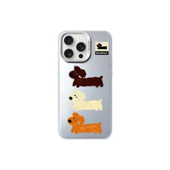 Sopi Acrylic Material Colorful Silver Case Puppy Phone Cases Compatible With IPhone 16/15 Pro Max/Apple 13/14 Pro/Max