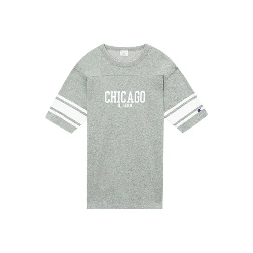 Champion Straight T Shirt Japan Version Unisex Oxford Gray
