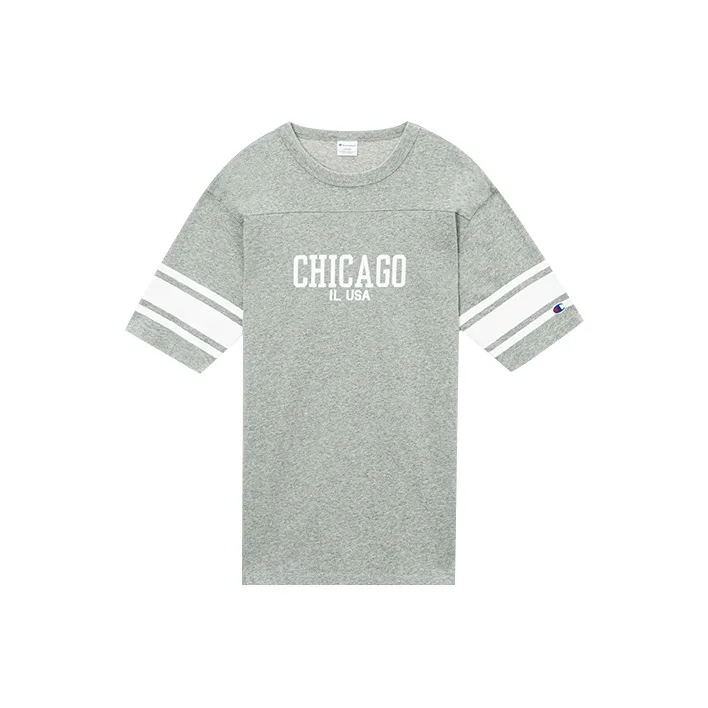 Champion Straight T Shirt Japan Version Unisex Oxford Gray-0