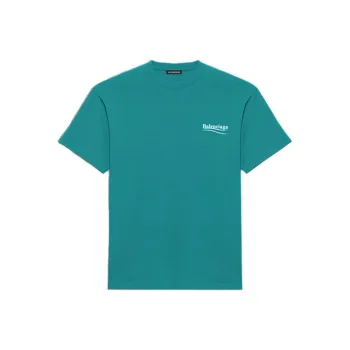 Balenciaga T Shirt Regular Fit Men's Lake Green