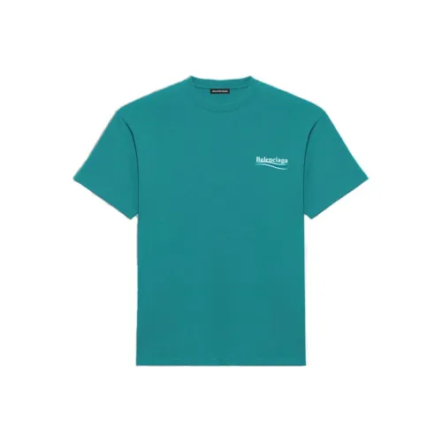 Balenciaga T Shirt Regular Fit Men's Lake Green