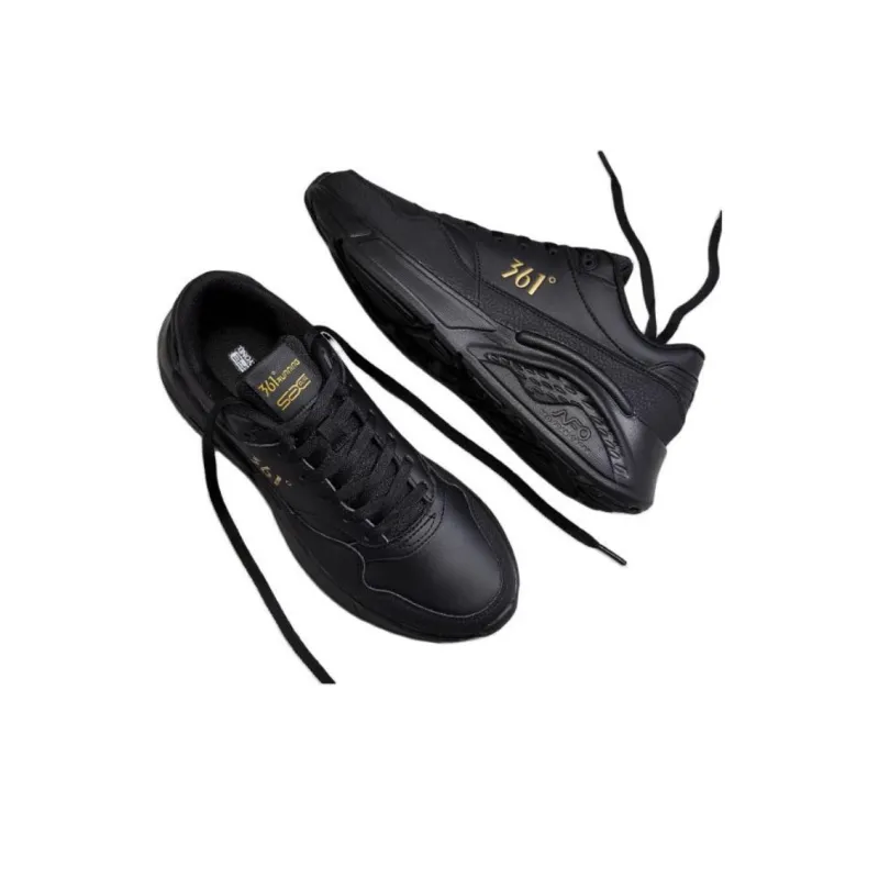361° Anti-Slip And Wear-Resistant Lightweight Low-Top Casual Running Shoes Men's Black Gold-3