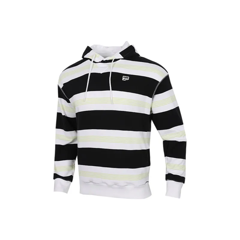 PUMA Downtown Striped Sweatshirts Men White-0