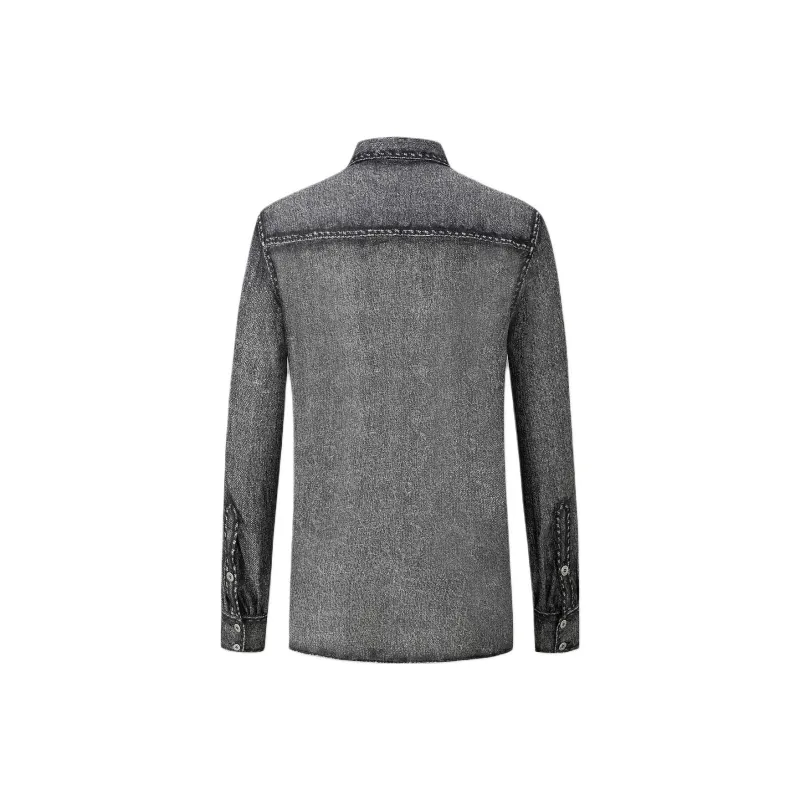 KARL LAGERFELD SS24 Denim Jacket Men's Gray-1