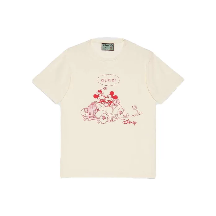 Disney X GUCCI T Shirts Men Beige-0