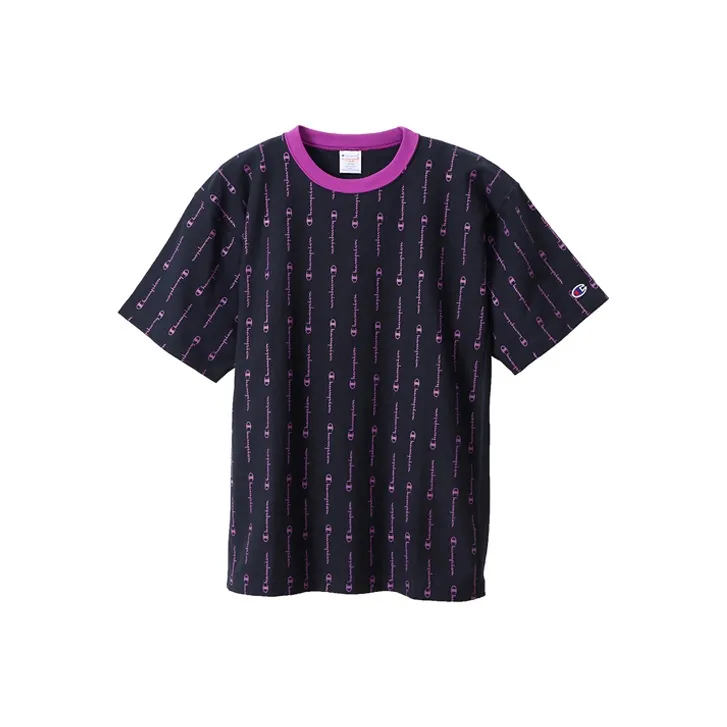 Champion Straight T Shirt Japan Version Unisex Navy Blue-0